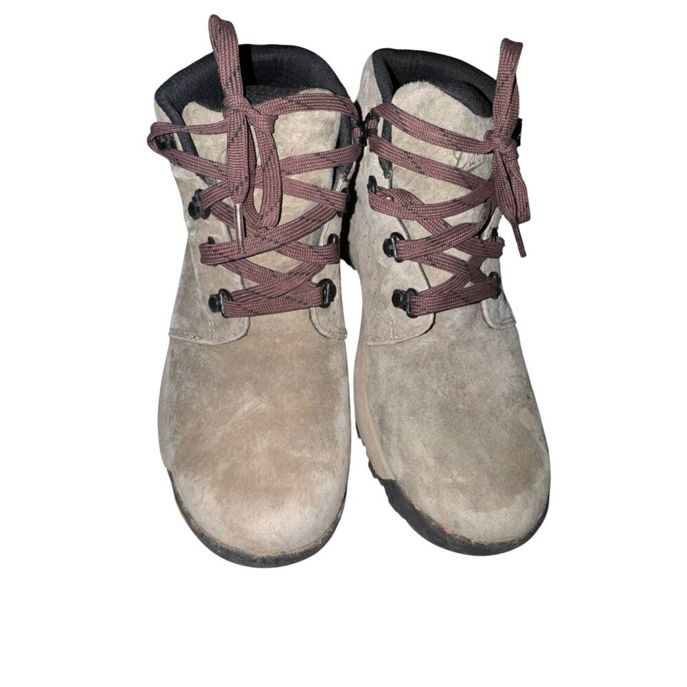 Danner Beige Suede Ankle Boots with Brown Laces